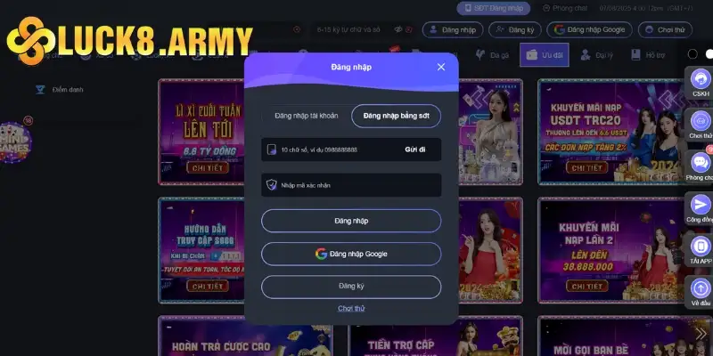 Hướng dẫn đăng nhập Luck8 dễ dàng