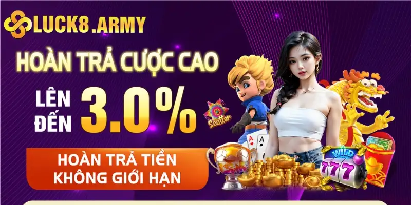 Hoàn trả tiền cược thua cho người chơi lên đến 3.0%
