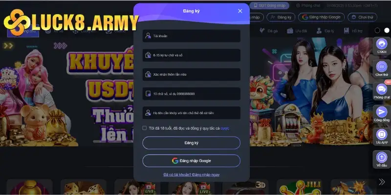 Hướng dẫn cách đăng ký tài khoản Luck8 dễ dàng